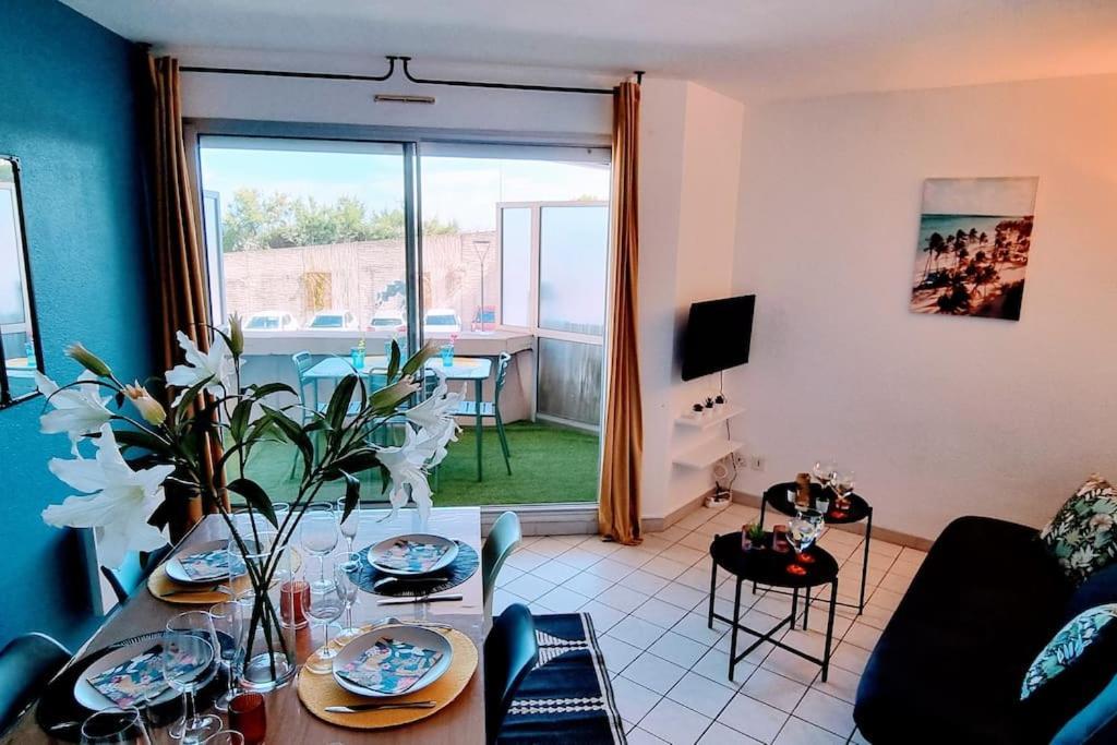 Le Marty 7 Vue Mer Centre Terrasse Garage Piscine Climatisation Sete Bagian luar foto