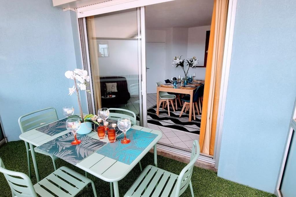Le Marty 7 Vue Mer Centre Terrasse Garage Piscine Climatisation Sete Bagian luar foto